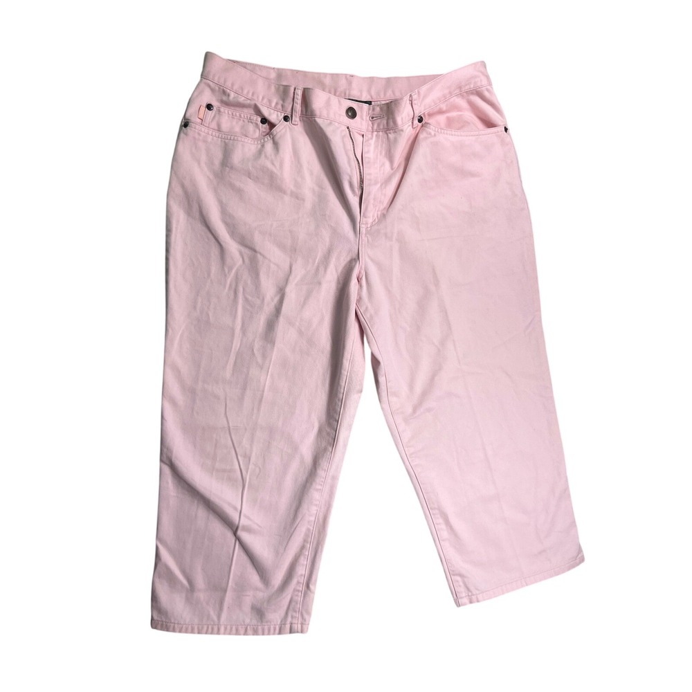 Lauren Ralph Lauren Jeans Co Womens 14 Pink Denim Capri Cropped Pants Preppy